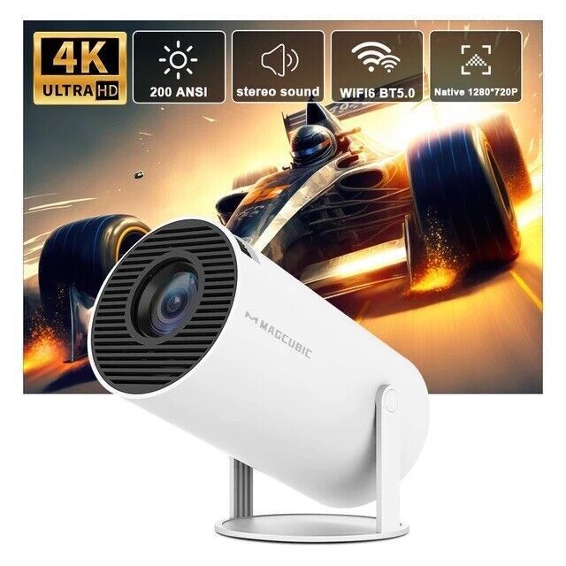 4K Mini Projector 10000 Lumen LED 1080P WiFi Bluetooth UHD Portable Home Theater-image