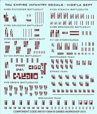 Warhammer 40k Tau Empire Vior'La Sept Infantry Decals transfer sheet - New