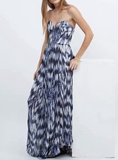 Urban Outfitters Daydream Maxi Dress Pleated Wave Print by Kimchi Blue Sz 6
