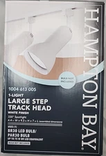 Hampton Bay 1-Light White BR30/PAR30 Large-Step Linear Track Lighting Head