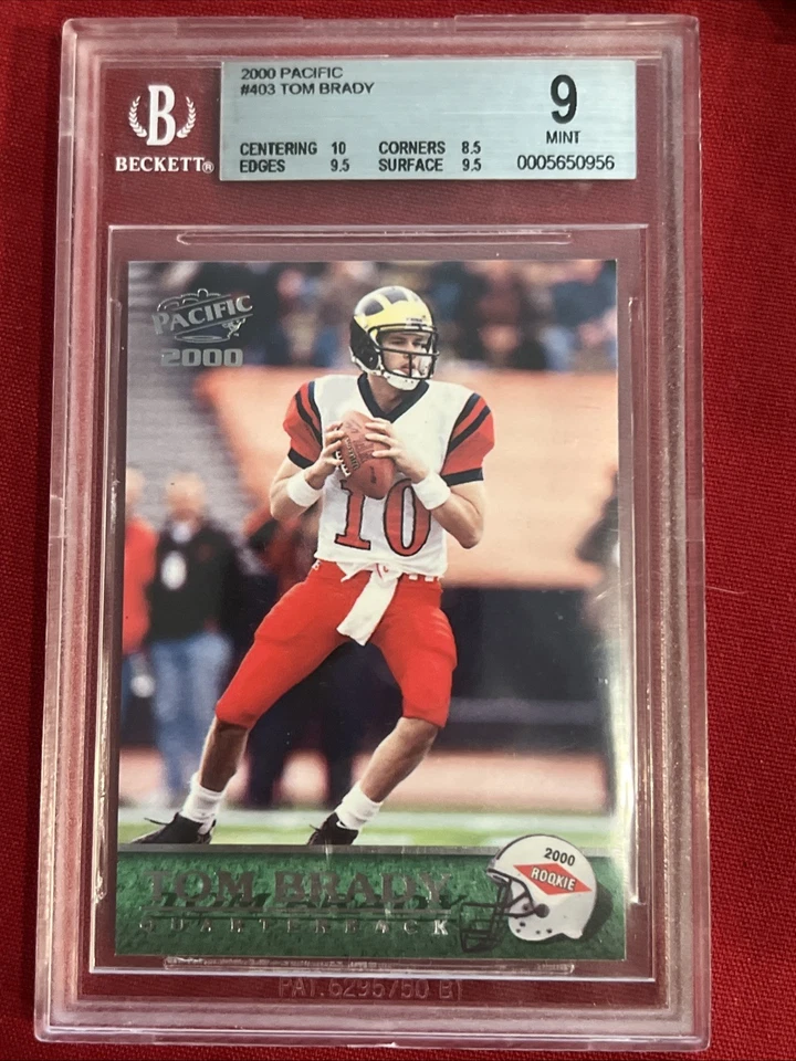 2000 Pacific Tom Brady #403 (RC) ROOKIE BGS 9 PERFEITO ESTADO (HOF, GOAT) - Imagem 4 de 4