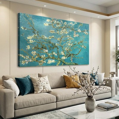 Vincent Van Gogh Canvas Wall Art, Almond Blossom Tree Classic Painting, Famous A