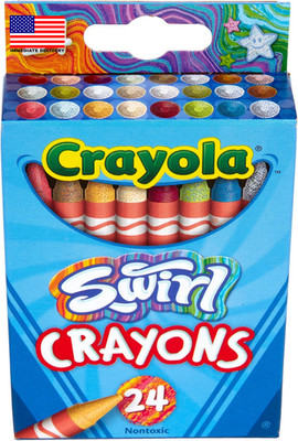 Swirl Crayons (24Ct), Kids Crayons, Multicolor, Rainbow Coloring Supplies, Great