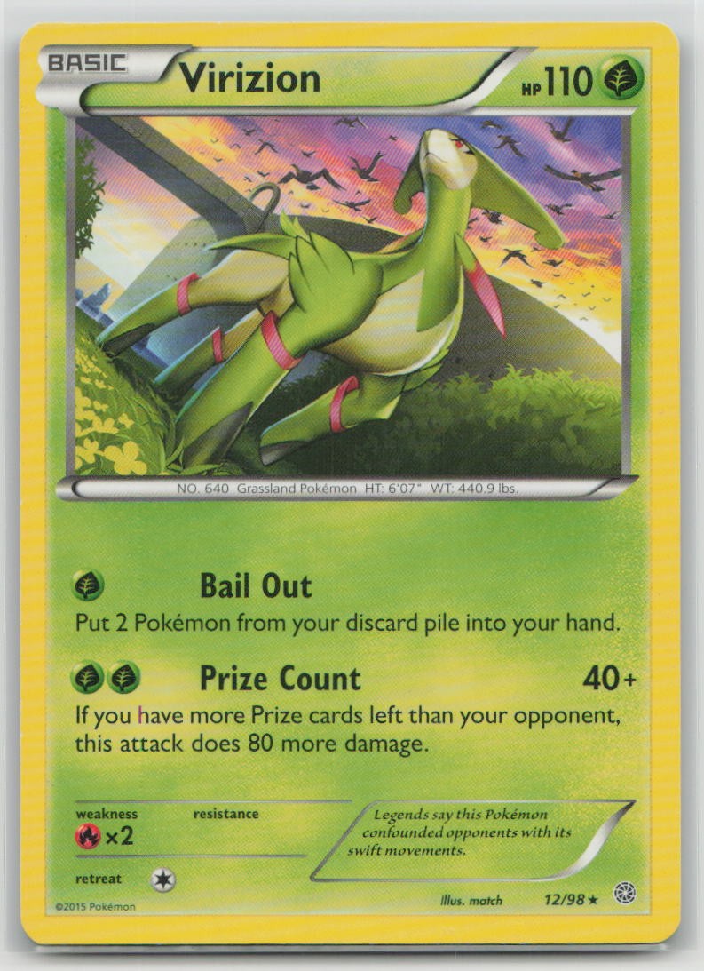 Virizion 12/98 Holo Rare Ancient Origins Pokemon Moderately Played