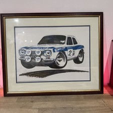 Ford Escort Mk1 RS 2000 Rally Car  Drawing Illustration Sketch Artwork 54cm Wide