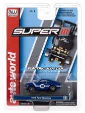 Auto World Super III 1970 Ford Mustang Gulf Blue HO Scale Slot Car