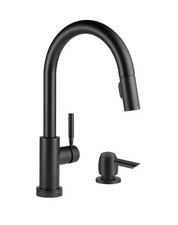 Delta Trask Touch Matte Black Pull Down Kitchen Faucet 19933T-BLSD-DST TOUCH2O