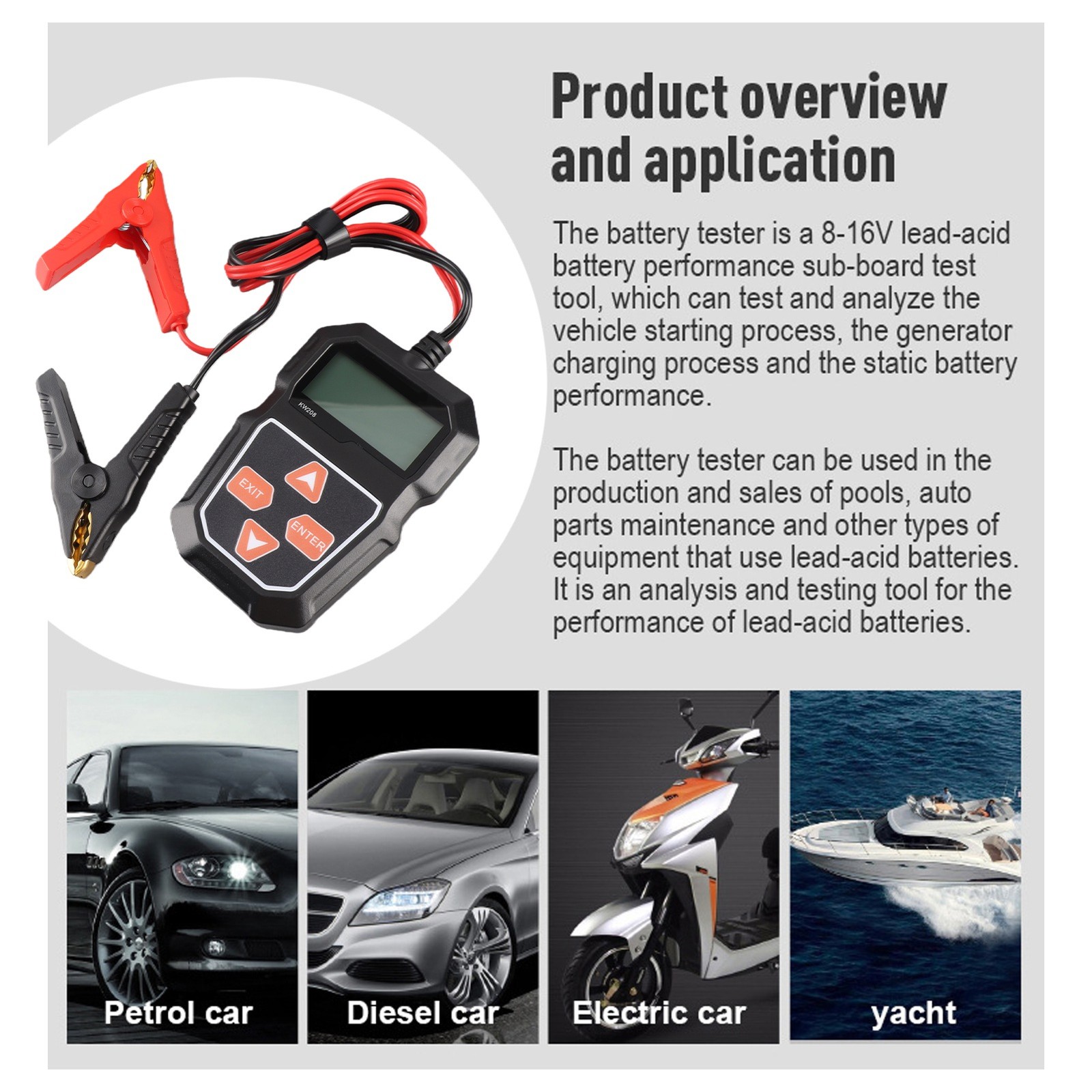 12V Car Battery Load Tester Digital Auto Battery Analyzer For Truck Trending