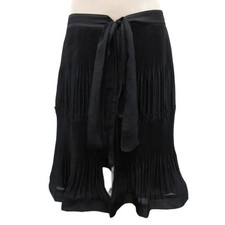 Red Valentino Flared Skirt Pleated Skirt Wrap Skirt Knee Length 38 Black 7RCGN5B