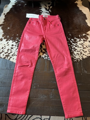 AGOLDE Sophie High Rise Skinny Jean Crop Flamingo Leatherette Size 24x27 - Picture 2 of 14