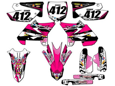 2005-2007 Für UFO Restyle YZ 125 Mayhem Pink Senge Grafiken Set Kompatibel W