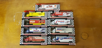 1:87 MATCHBOX NASCAR SUPER STAR TRANSPORTERS TRUCKS lot of 9 w Free ship!