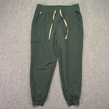 FIGS Zamora Jogger Scrub Pants Womens Medium Martini Olive Gold String NWOT