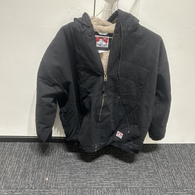 Ben Davis Jacket Men's XXX Large Fleece -Lined Hooded Black Canvas