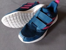 Adidas Mädchen Sneaker 39 1/3 TOP Sportschuhe Hallenschuhe Klett blau rosa