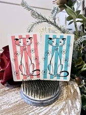 Vintage Cat Playing Cards, Set Of 2 Midcentury Kitten Cards, Swap Trade Cards