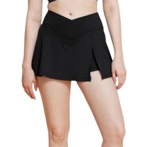 Blogilates Crisscross Slit High Rise Skort Black Size Large Athletic
