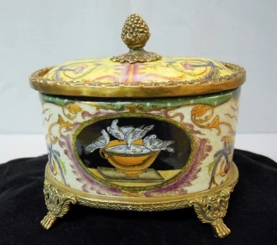 Boite Bijoux Colombe Oiseau Style Art Deco Style Art Nouveau Porcelaine - Photo 1/4