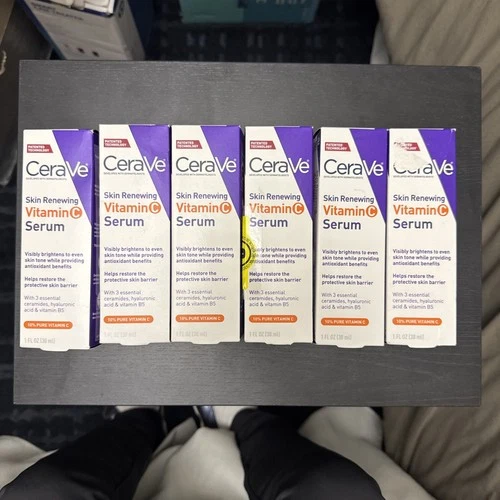 LOT 6 CeraVe Skin Renewing Vitamin C Serum 1oz 10% Pure Vitamin C New