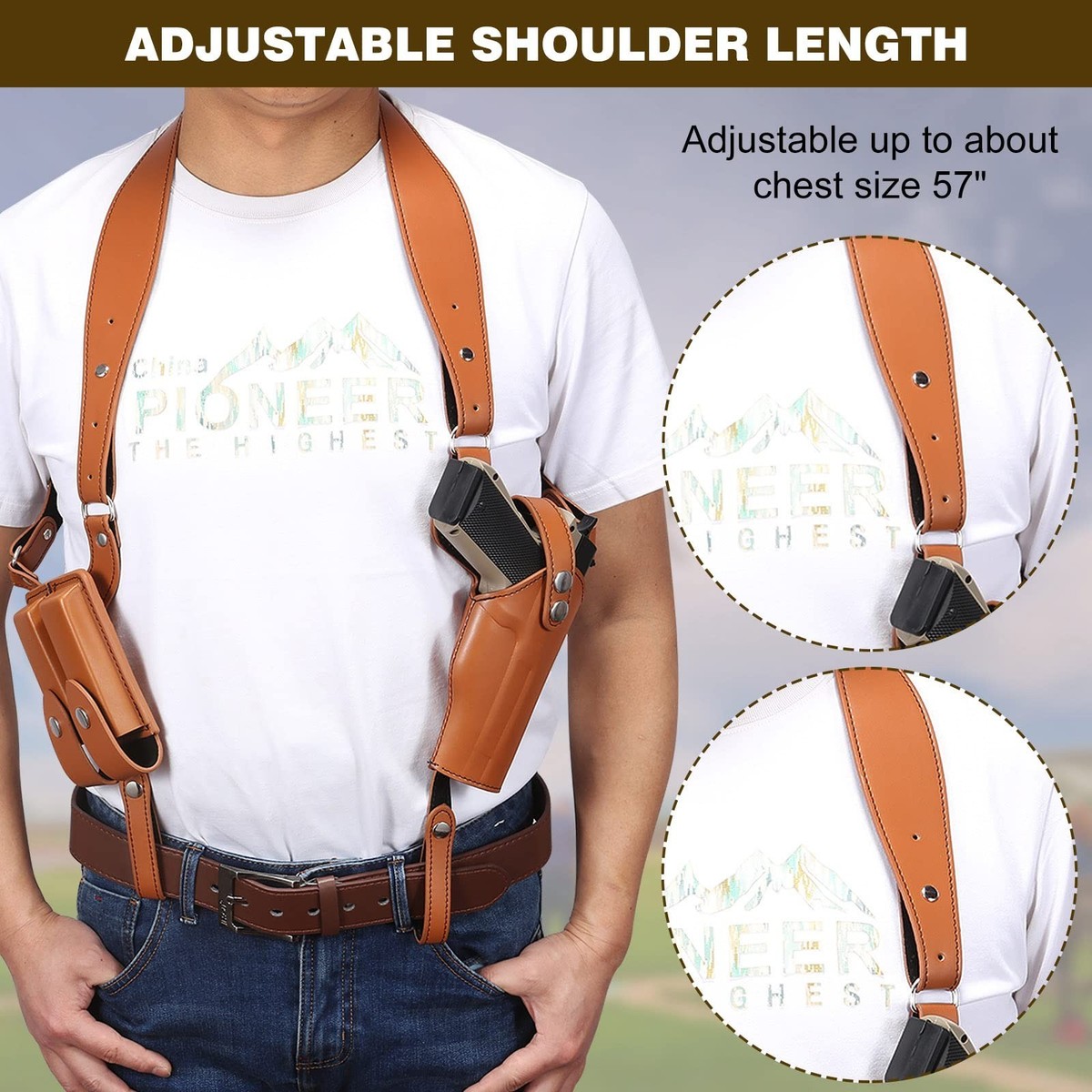 Shoulder Holster General Vertical Gun Holster Adjustable Leather