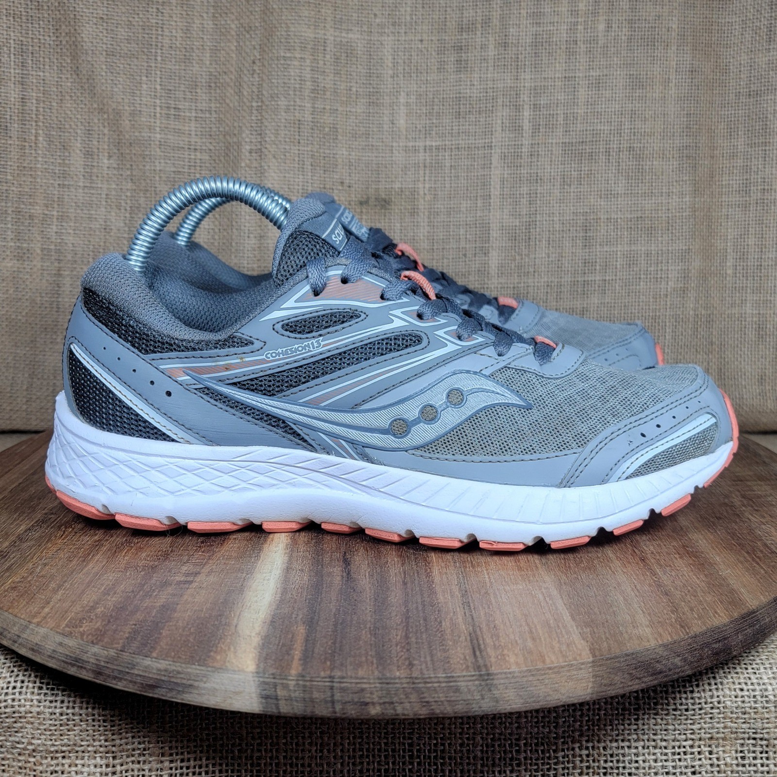Saucony Cohesion 13 Running Shoes Gray Coral Women's 9 Athle