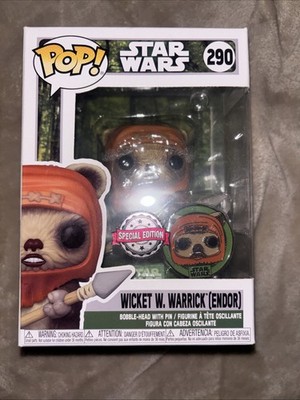 Star Wars Funko POP 290 Wicket Warrick Endor Special Edition Protector Pin