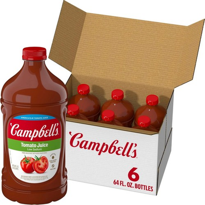 #ad Campbell#x27;s Low Sodium 100% Tomato Juice 64 fl oz Bottle 6 Pack $38.99