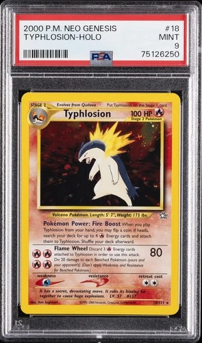 2000 POKEMON NEO GENESIS #18 TYPHLOSION-HOLO PSA 9