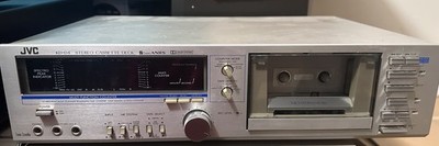 Vintage JVC KD-D4 Stereo Cassette Deck Silver. Powers on - For Parts