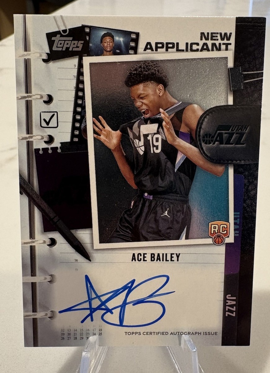 2025-26 Topps NBA Ace Bailey On Card Autograph New Applicant RC