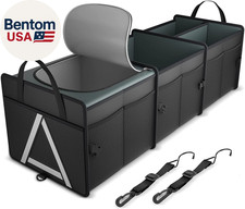 Sturdy Car Trunk Organizer with Premium Insulation Cooler Bag, 3 Compartments He