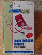 Primacare Blood Pressure Monitor With Stethoscope Adult Size Classic Series New