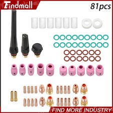 Findmall 81Pc TIG Welding Torch Kit Glass Cup Alumina Nozzle for TIG WP-17/18/26