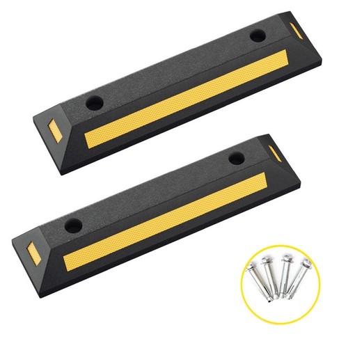 Stop Blocks Rubber Parking Stop Blocks 2 Pack Wheel Stops for Garage and Commercial ...