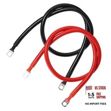 2 AWG Car Cables 3FT - Heavy-Duty Power Inverter Wire Set with 3/8" Lugs for