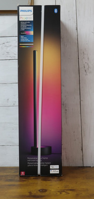 Philips Hue Gradient 21 in. Signe Table Lamp White & Color Ambiance, Black