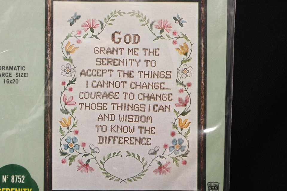 Vtg BUCILLA X-Stitch Needlework Kit #8752 Serenity Prayer Sampler NOS SEALED - Image 2 of 4