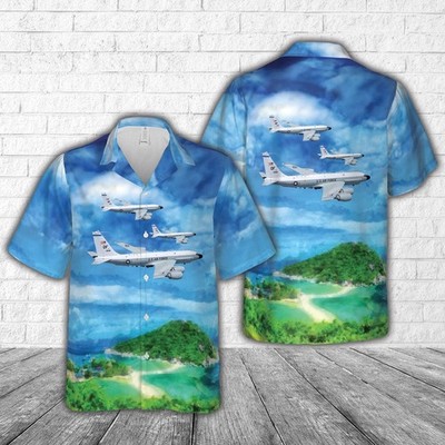 Air Force Aloha Shirt US Air Force Boeing RC 135V Rivet Joint 64 14846 Electroni