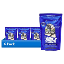 6 pack Celtic Sea Salt Light Grey Sea Salt Resealable Bag Kosher Certified 16
