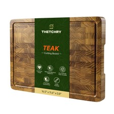 Teak Wood Cutting Boards for Kitchen End Grain Chopping Block 16.5x11.6