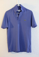 Lacoste Classic Fit Blue Solid Knit Polo Shirt Crocodile Logo Men's S