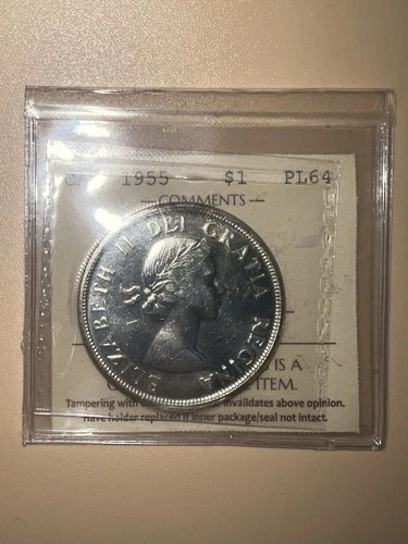 1955 Canada Silver Dollar - ICCS PL-64 - XAV966