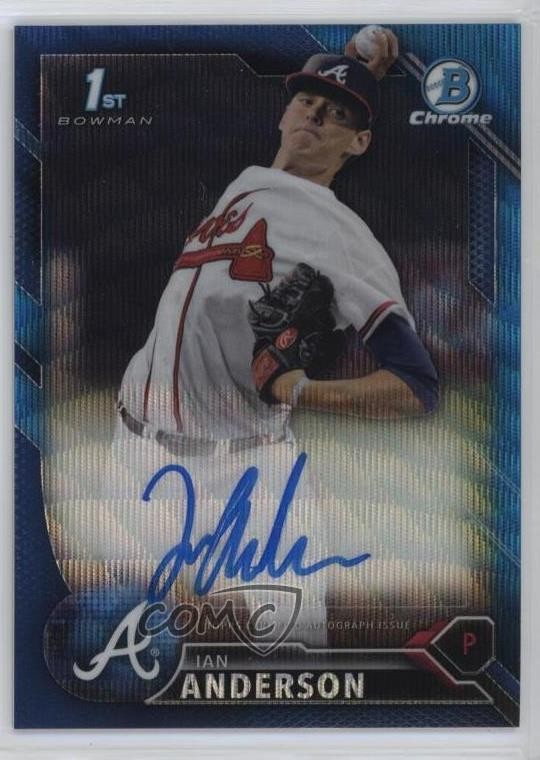 2016 Bowman Draft Chrome Pick Blue Wave Refractor 101/150 Ian Anderson Auto j6a