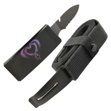 Dragon Love Tactical Belt Knife Full Tang Blade with Adjustable Nylon Waist Belt