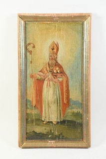 O79W13 Altmeister Gemälde Heiliger Nikolaus 18./19.Jh