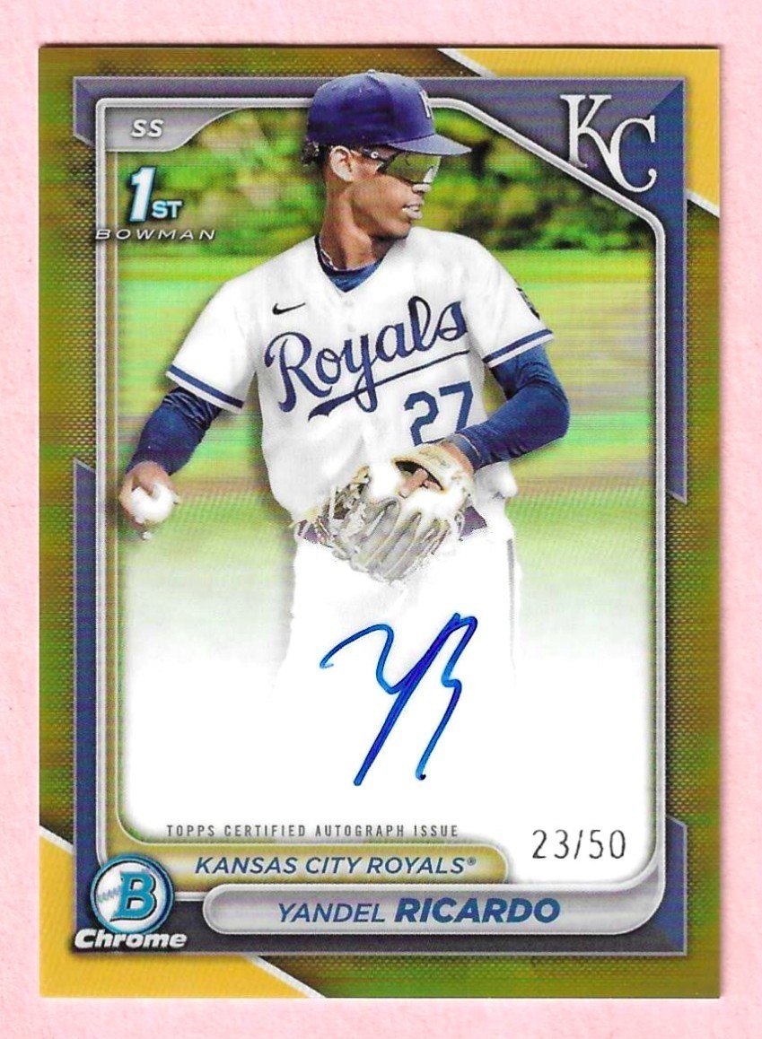 2024 Yandel Ricardo Bowman Chrome 1st Gold Refractor Autograph #CPA-YR 23/50