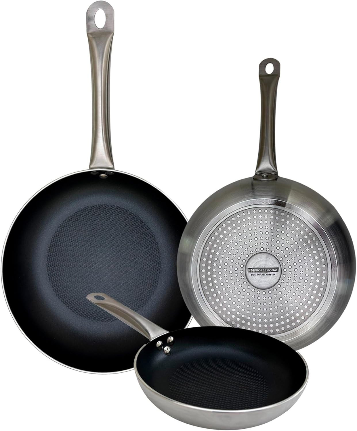 Set 3 Padelle Professionali Alluminio 20/24/28 cm | Offerta Cucina Vera