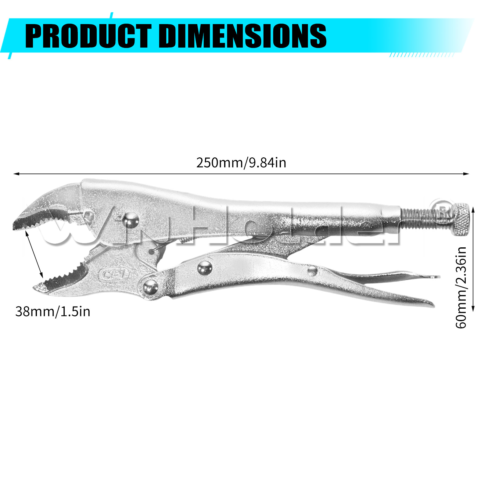 10" Curved Jaw Locking Pliers Heavy Duty Cr-V Steel Clamp Multi Functional Tool