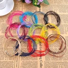 20 Mixed Color Organza Ribbon Waxen Cord Necklace 17" Lobster Clasp Fit Pendants