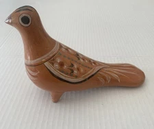 Vintage Mexican 1970's Tonala Pottery Hand Painted Folk Art Bird